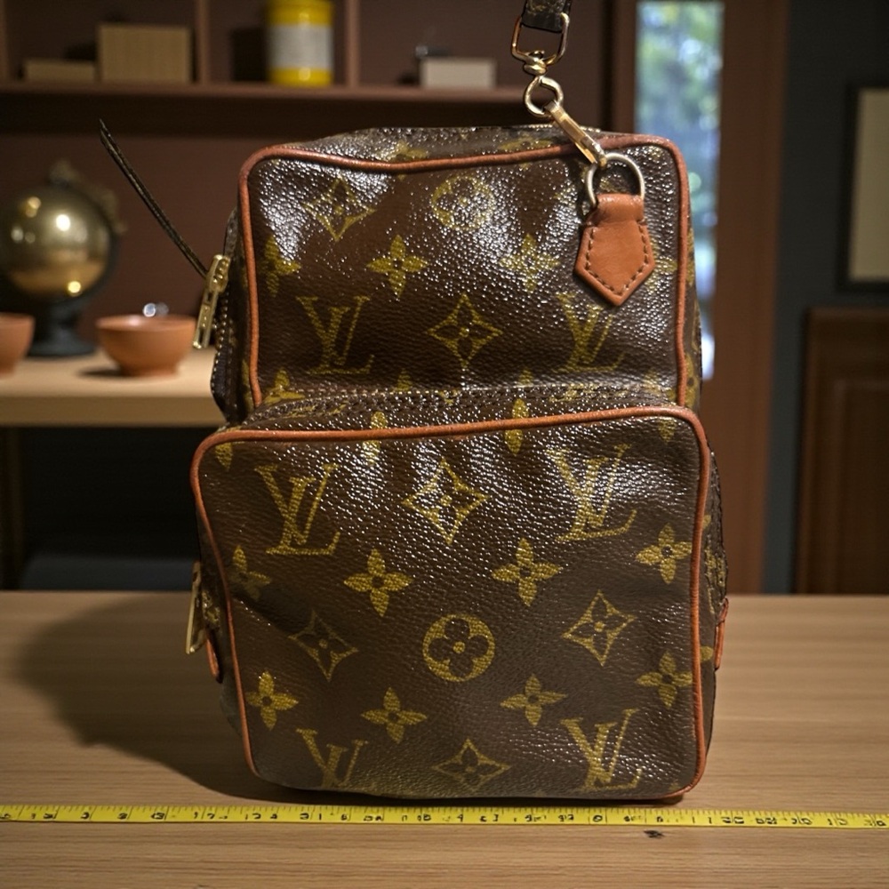 Louis Vuitton Brown Monogram Crossbody Bag with Tan Trim